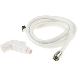 Лейка душа пластиковая белая, шланг 2.5 м Can-SB (NI2478)